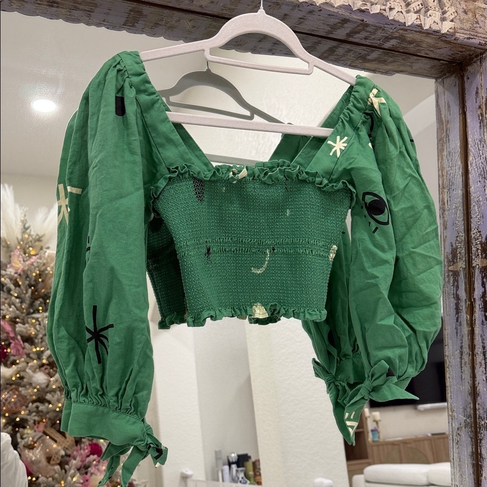 Capulet Emerald Green Starry Crop Top